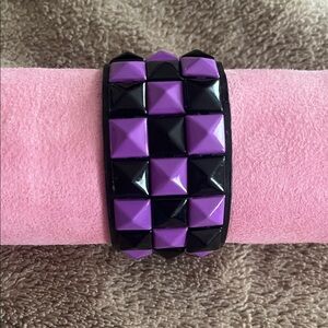 Purple and Black Studded Bracelet